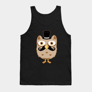 Mustache Owl Tank Top